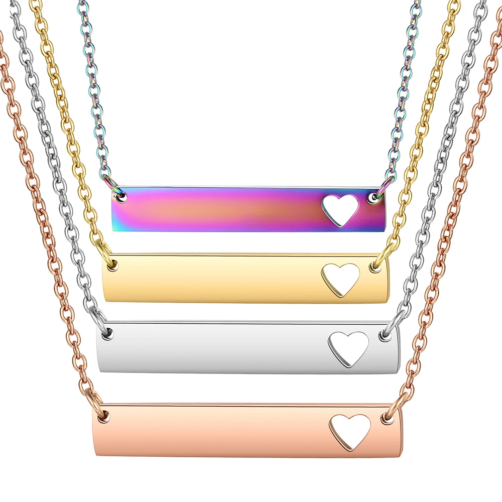 3 шт./лот, открытое персонализированное ожерелье в форме сердца, Женское Ожерелье-чокер из розового золота с радугой, 4 цвета, ювелирные изделия, подарки