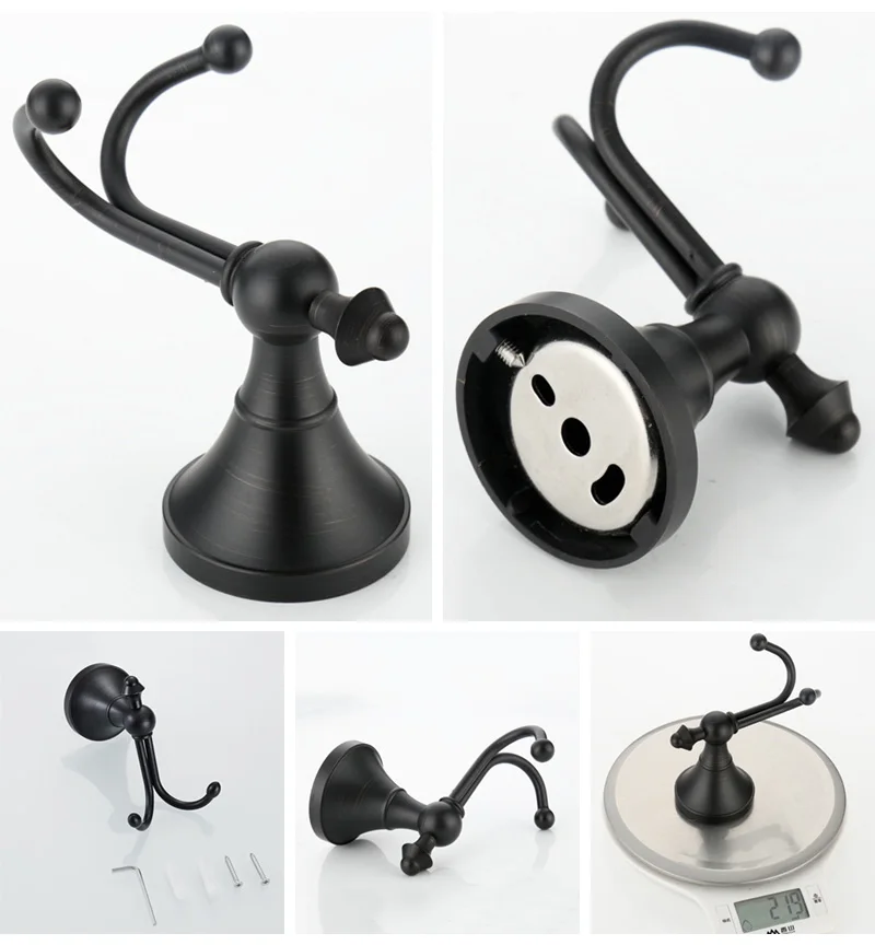 black antique coat hook towel rack