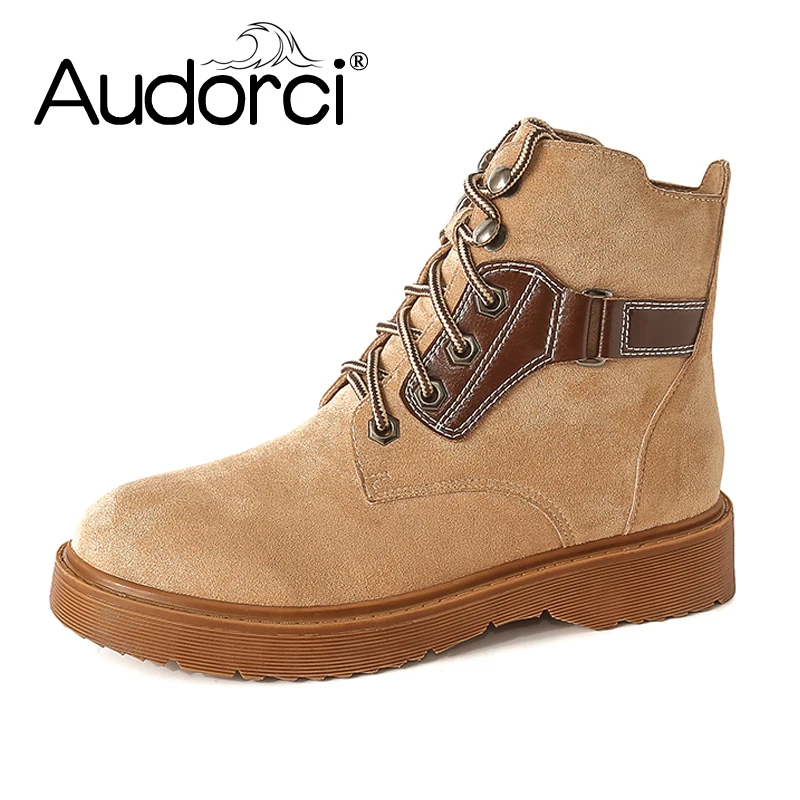 Audorci 2018 модные теплые зимние женские ботинки для снега осенние повседневные
