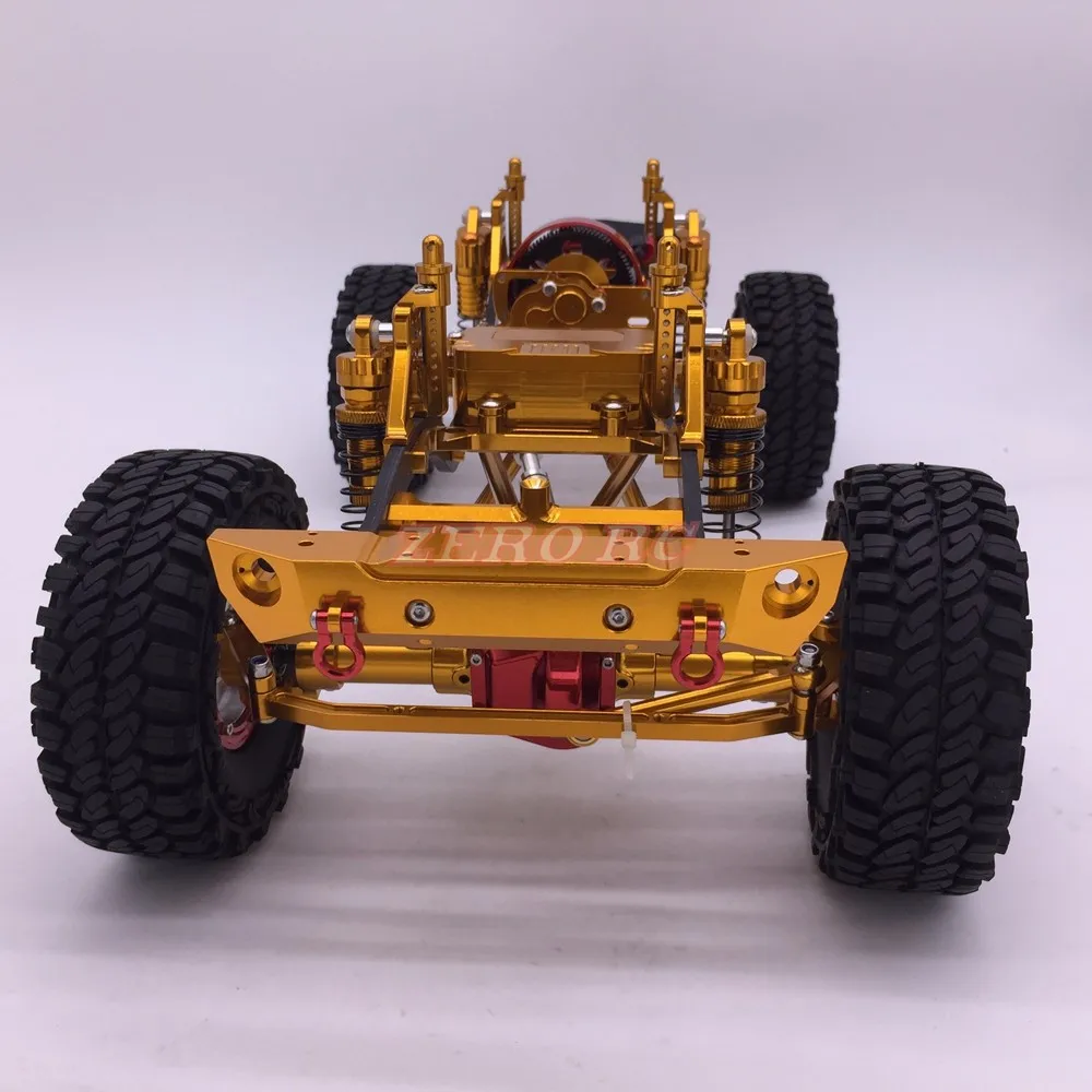 Cool Racing CNC 1/10 масштаб Рок Гусеничный Грузовик Алюминиевый осевой SCX10 шасси W/карбоновая рама колесная база 313 мм золото