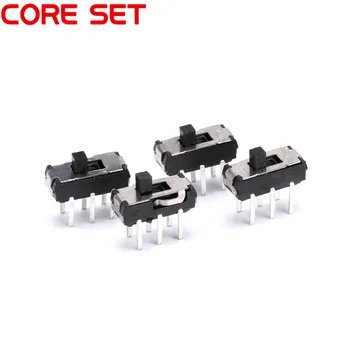 

50PCS/Lot New Slide Switch 2 Position 6 Pin Toggle Switch For PCB DPDT Vertical Switch Lever Switchs