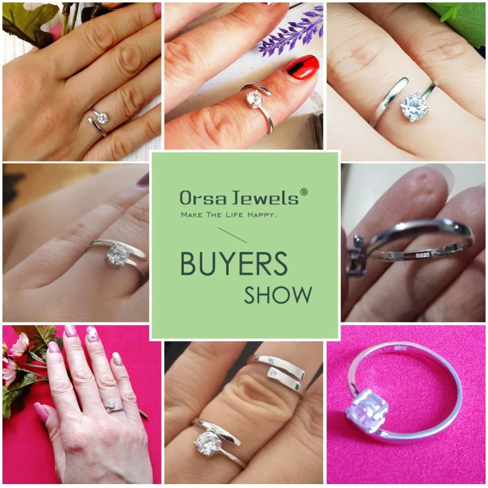ORSA JEWELS 925 Silver Ring Set with CZ Fine Jewelry for Women