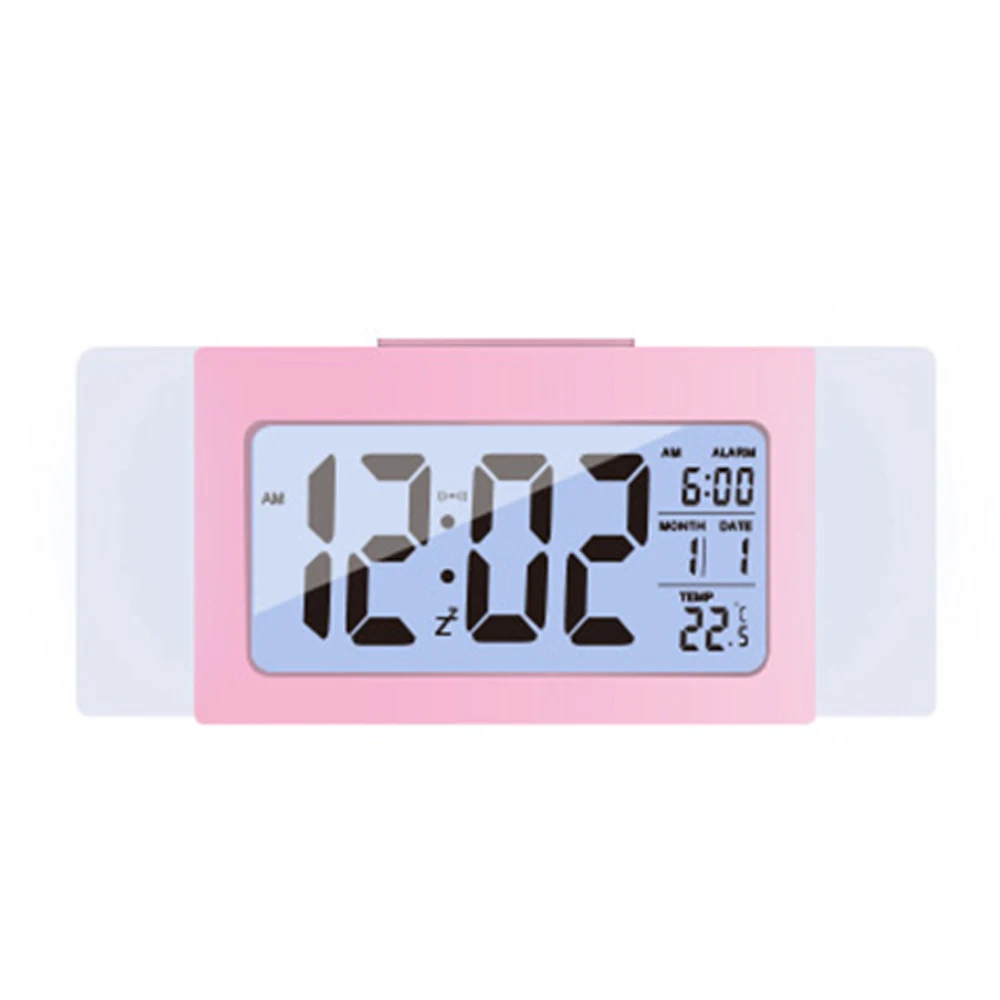 5 цветов светодиодный цифровой дисплей умные часы Настольный календарь термометр светящийся куб-ночник будильник дропшиппинг - Цвет: Розовый