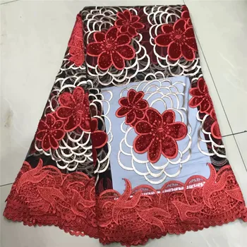 

African Lace Fabric 2019 Embroidered Nigerian Lace Fabric Bridal High Quality French Tulle Lace Fabric For Women Dress df65-2954