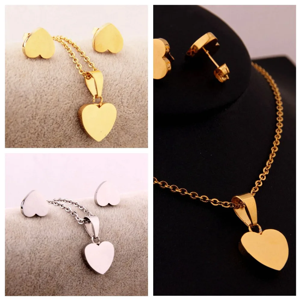 Lovely Silver/Gold Tone New Litter Women Stainless Steel Charming Heart