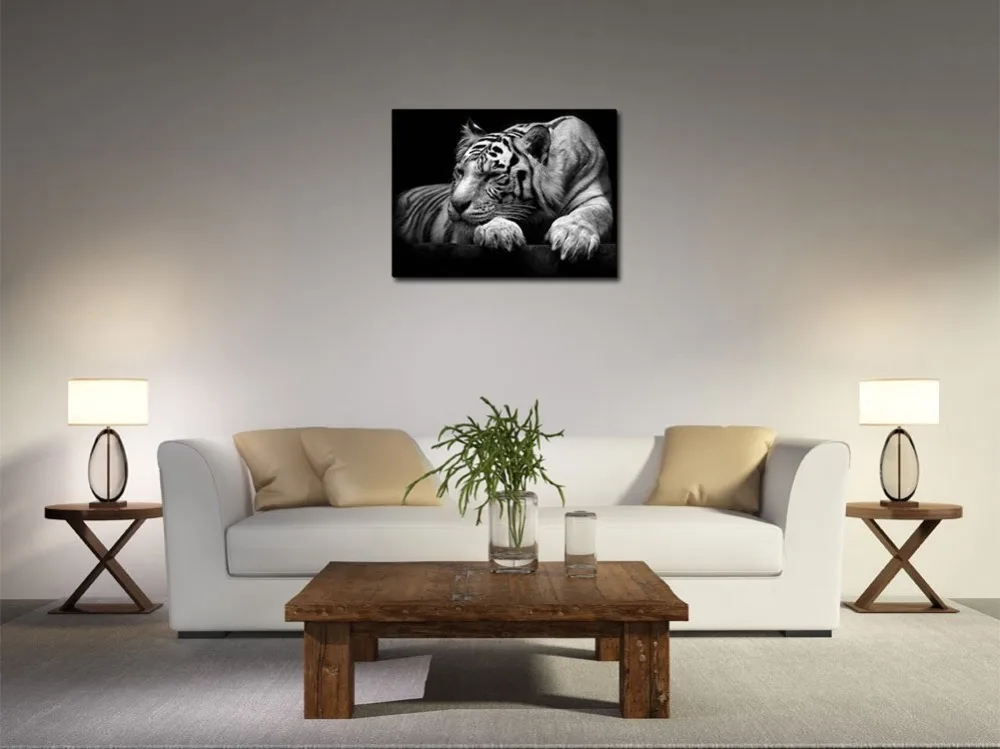 New-Modern-Wildlife-Wall-Painting-Animal-Black-and-White-Tiger-Poster-Paint-on-Canvas-Home-Decor (1)