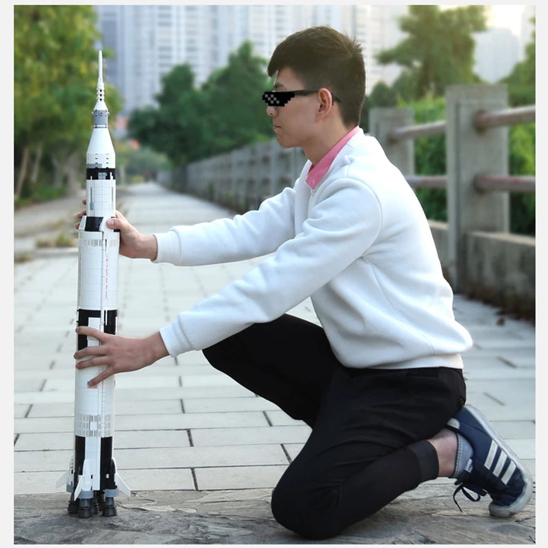 

Legoed apollo saturn v 21309 satellite with Legoing vehicle rocket model building block bricks kits toy christmas gift Lepin DIY