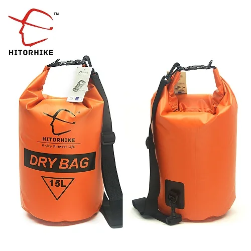 Hitorhike, Ультралегкая сумка для плавания, сухая, 4 цвета, для улицы, нейлон, для каякинга, для хранения, Дрифтинг, водонепроницаемая сумка для рафтинга, 15л, новинка - Цвет: 15L Orange