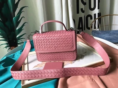 Новинка, стильная сумка на одно плечо, Женская тканая сумка, высокое качество, овчина, внутренняя и внешняя кожа, модная женская сумка - Цвет: pink