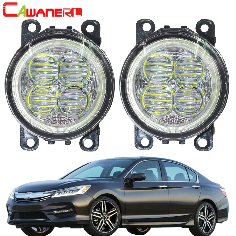 Cawanerl Car LED Bulb Fog Light Angel Eye Daytime Running Light DRL 12V