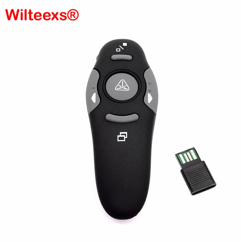 WILTEEXS 2,4 ГГц беспроводной ведущий красные Лазерные указки ручка USB приемник RF пульт дистанционного управления Page Turn PPT Powerpoint презентация