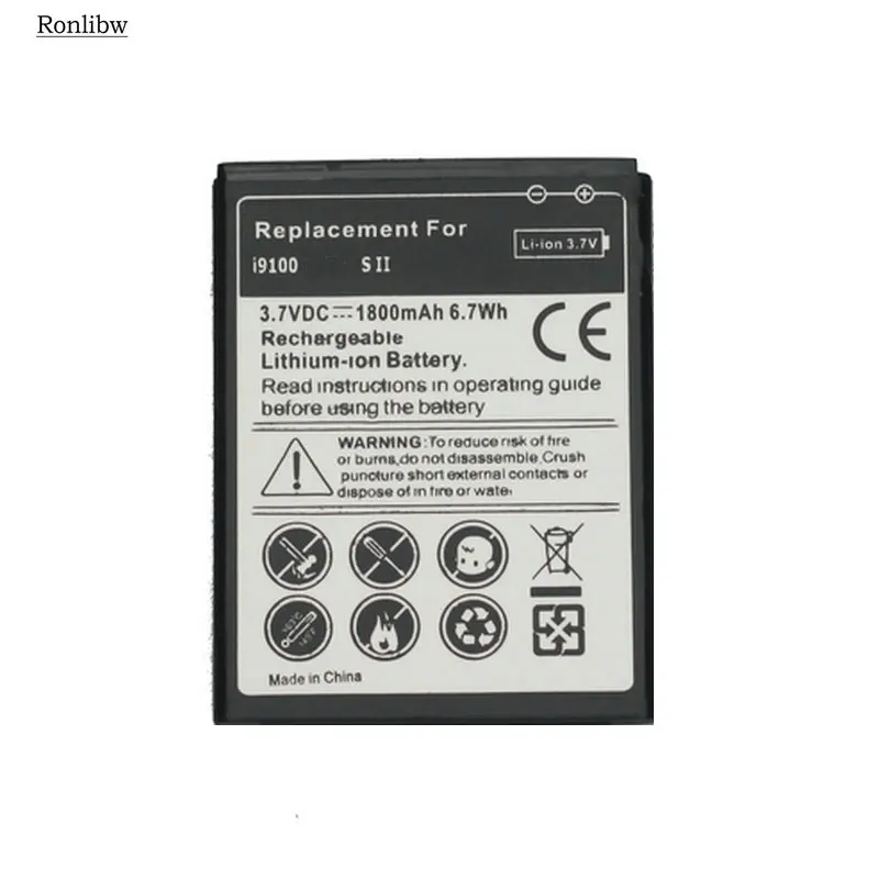 Ronlibw 1800mAh EB F1A2GBU запасная батарея + зарядное устройство для Samsung Galaxy S2 II I9100 9100 i9100g