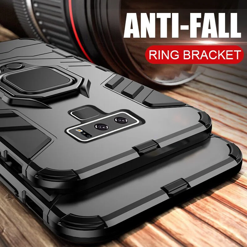 

Luxury Armor Shockproof Case On The For Samsung Galaxy A30 A50 S8 S9 S10 Plus Cases Note 8 9 S10e Car Holder Ring Phone Cover
