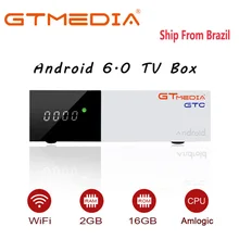 GTMEDIA GTC DVB-T2/S2/кабель ISDBT Android 6,0 Smart tv BOX S905D из Бразилии поддержка H.265 интерактивное телевидение CCcam bulit в wifi Android box