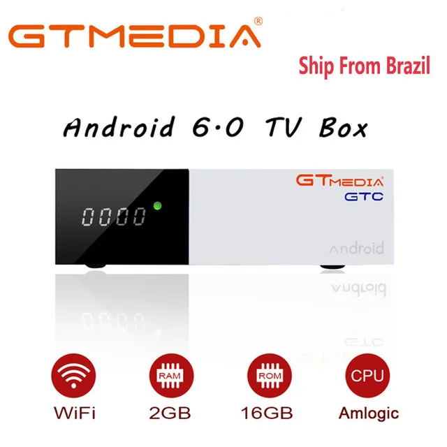 

GTMEDIA GTC DVB-T2/S2/Cable ISDBT Android 6.0 Smart TV BOX S905D from Brazil support H.265 IPTV CCCAM bulit in WIFI Android box