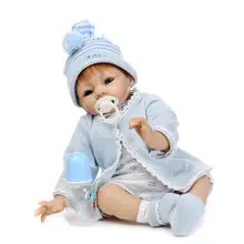 2" реалистичный ребенок reborn для продажи/силиконовые куклы reborn младенцы с синим свитером Мягкий сенсорный лучший poupee игрушки для детей