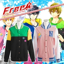 Аниме пальто куртки бесплатно! Клуб Iwatobi haruka nanase Нагиса Хадзуки Макото Тачибана Рин Мацуока Косплэй куртки женские пальто