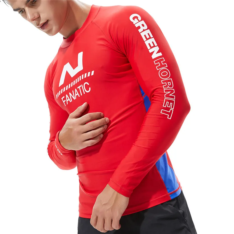 Swim Surfing Top Rash Guards Men Sport Bodybuilding Jacket Fashion Sea Surfing Suit Quick Dry Tights Top Blouse #2N27 (15)