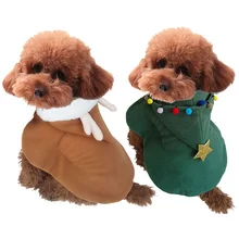 Пальто для собак в рождественском стиле, плащ для маленьких средних собак, щенков, вечерние костюмы на Хэллоуин, товары для собак, куртка для бульдога