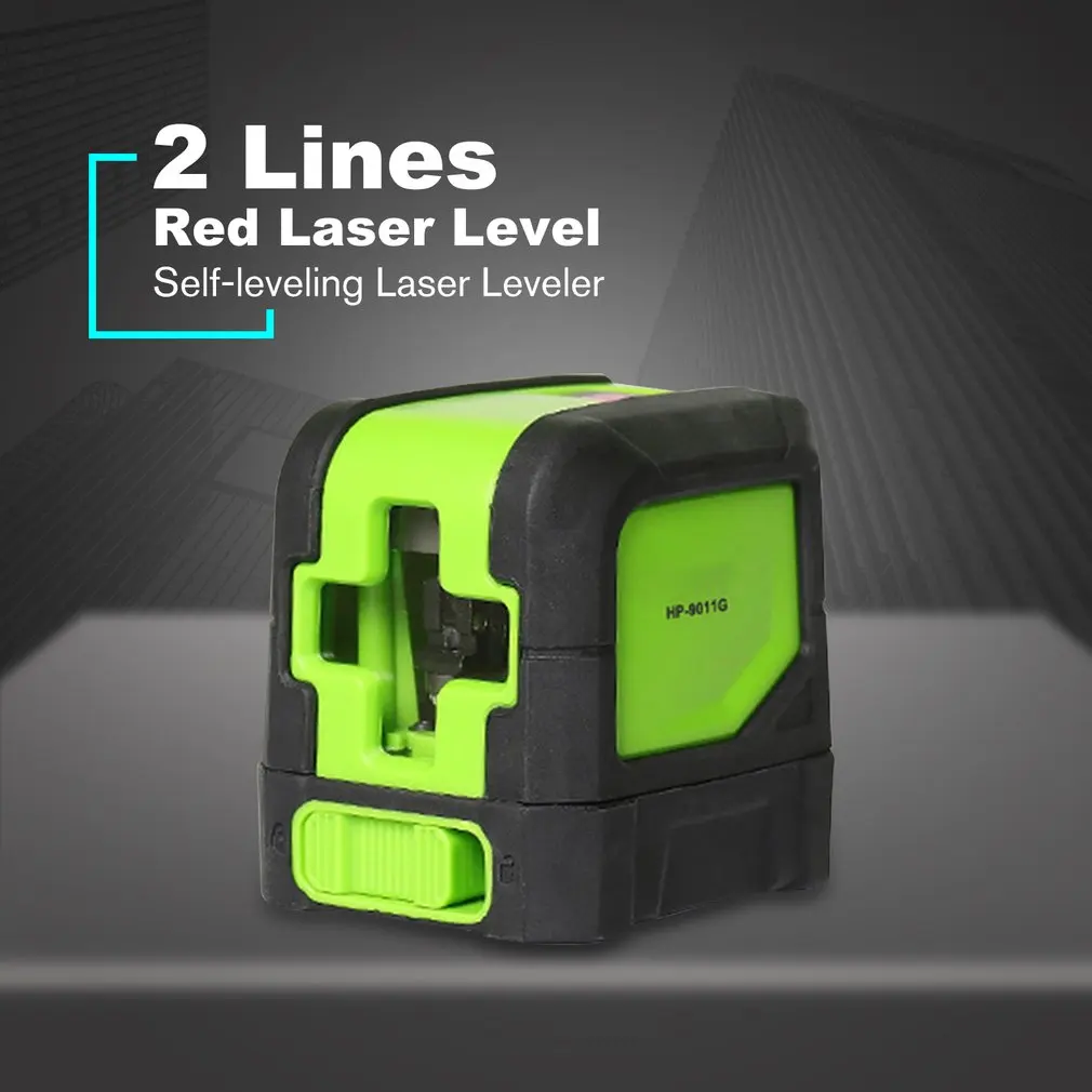 Портативный зеленый красный лазерный луч Лазерный уровень 2 линии выравнивающий инструмент Self-лазер для выравнивания уравнитель с