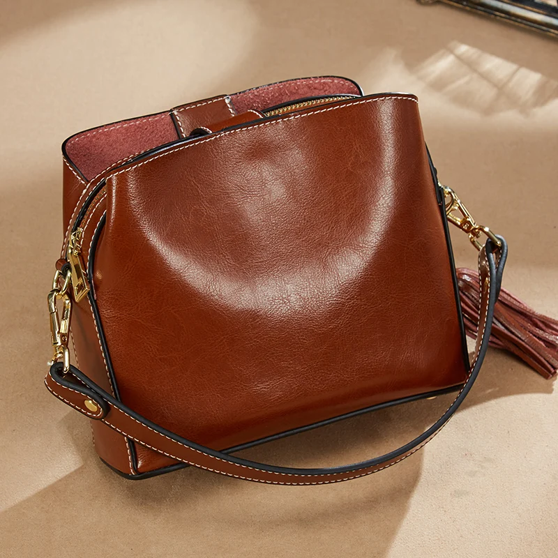 Bolsos de cuero genuino de diseñador bolsos de hombro de mujer bolsos de bandolera de mujer bolso de mano Bolsas femeninas marca famosa - 1