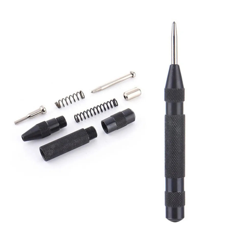5 Inch Black HSS Automatic Drill Center Pin Punch Spring Loaded Center