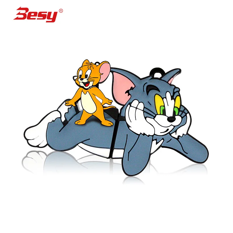 

new Cartoon usb flash drive USB 2.0 64GB memory stick Tom and Jerry pen drive 4GB 8GB pendrive 16GB 32GB cat 128gb u disk