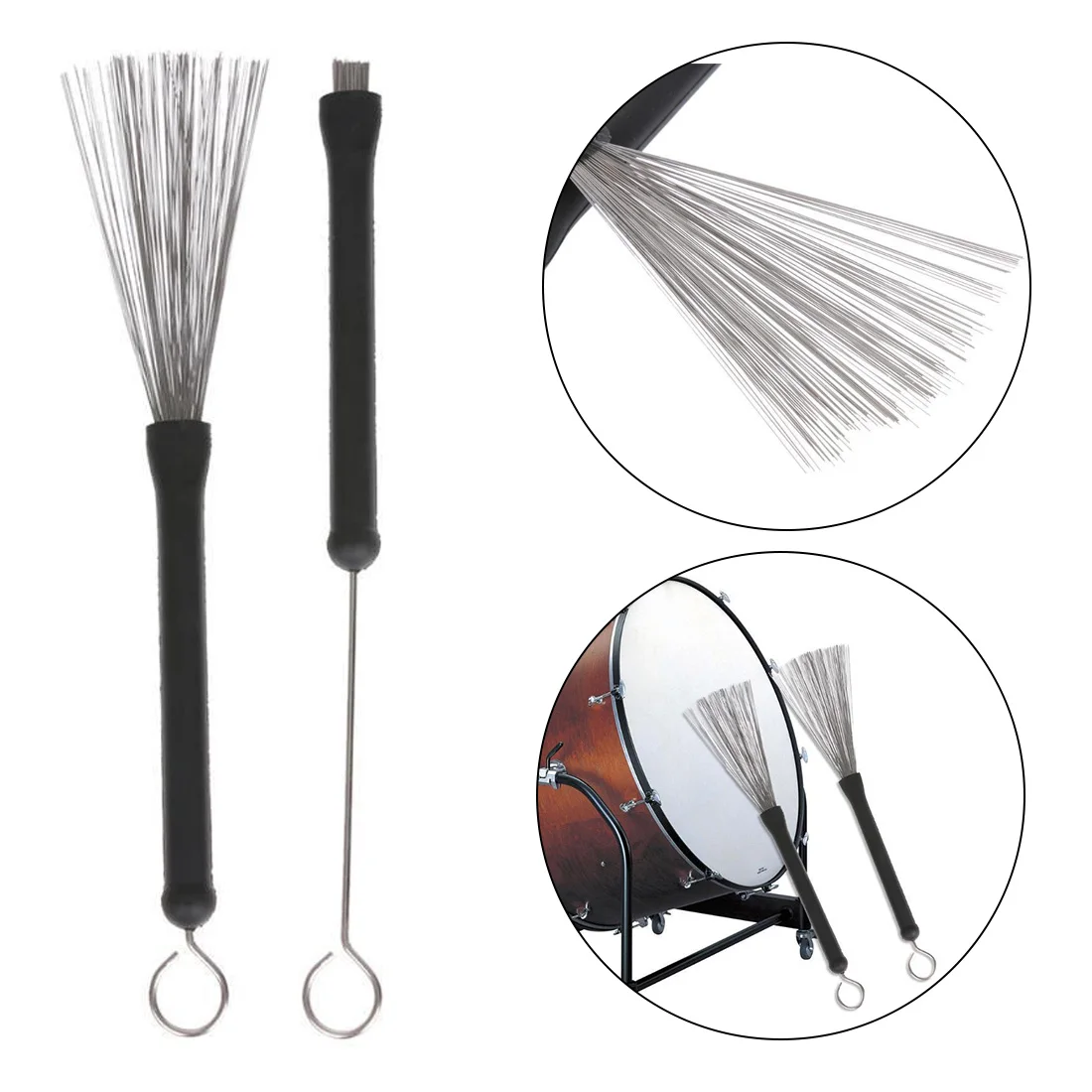 

Jazz drum cleaning accessories 2Pcs Retractable Loop End Drum Brushes