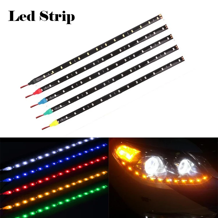 2 PCS Car styling colorful COB LED strip 12V 30cm decoration lights