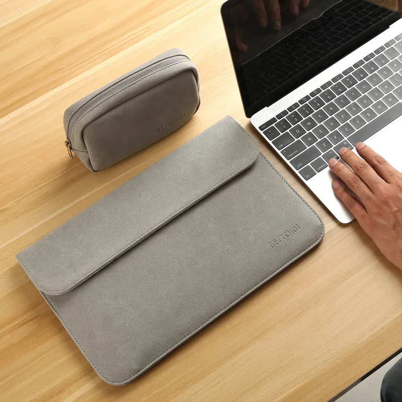 Сумка для ноутбука чехол 11 12 13 14 15 15,6 дюймов для Macbook air Xiaomi pro 13,3 Asus Dell notebook Sleeve 14,1 водонепроницаемый матовый чехол - Цвет: Light Gray H Set