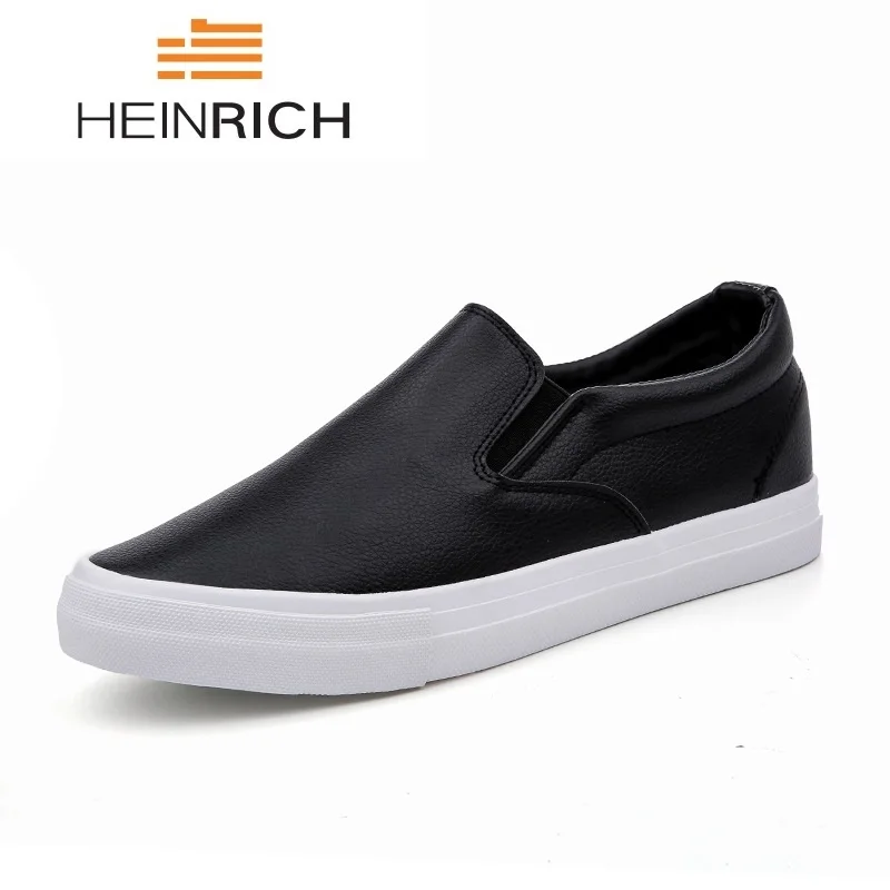 

HEINRICH Mens Loafers Leather New Fashion Black White Men Shoes Leather Tenis Casual Masculino Slip On Shoes Men Chaussure Homme