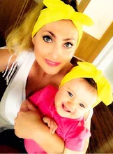 1 UNIDADES Mamá y Yo boho Diadema Turbante Par Set superior Anudada Headwrap Venda de la Manera Fijado Algodón del Bebé y la Mamá conjunto