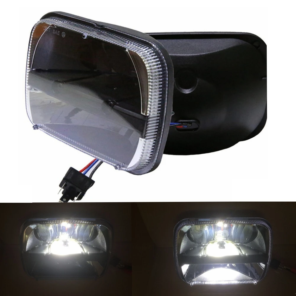 

2PCS 7x6 LED Headlight H4 Light 30W for Jeep Wrangler YJ Cherokee Comanche 6054