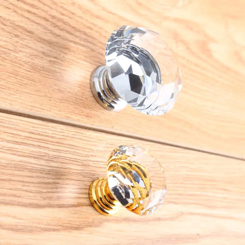 

Modern fashion deluxe rhinestones drawer win cabinet knobs pull gold silver k9 crystal dresser kitchen cabinet furniture handles