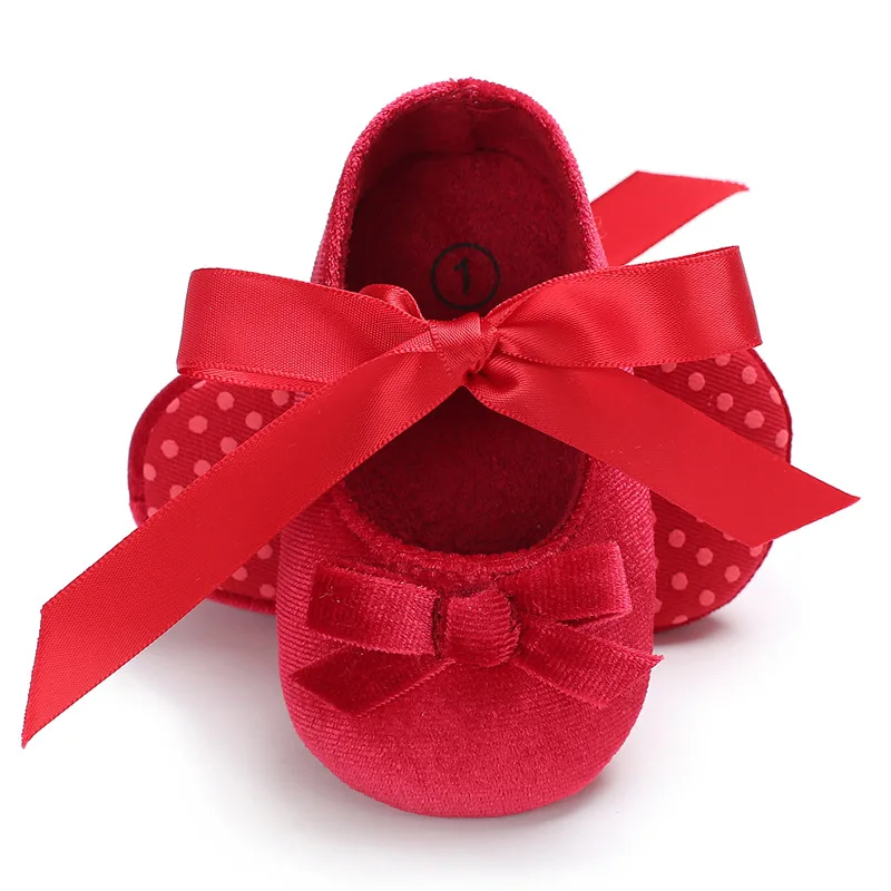 LANSHITINA/Обувь для первых шагов на шнуровке для новорожденных девочек; Танцевальная мягкая удобная обувь красного цвета; Sapato Recem Nascido; B105