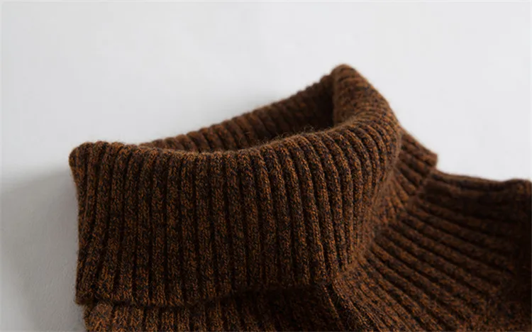 С кроличьим мехом blend Turtleneck Knit Женская мода неровный подол толстый свитер темно-зеленый 2 цвета один и более размер