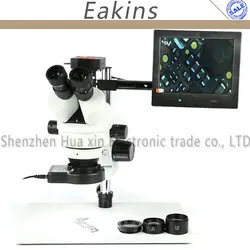 Simul фокусным расстоянием Тринокулярный Стерео микроскоп непрерывное увеличение 3.5X 7X 45X 90X + 16MP 1080 P HDMI видео Камера + big металлическая