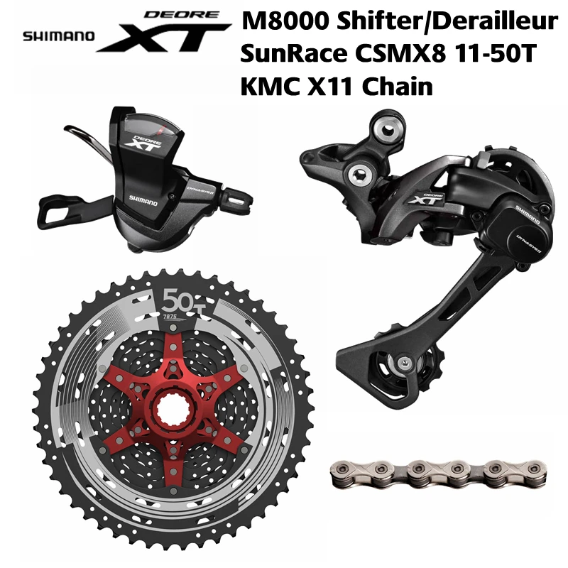 Shimano Deore XT M8000 11 speed Groupset задний переключатель SGS+ правый триггерный переключатель передач+ zracing& sunracing 11-50T 11-52T кассета