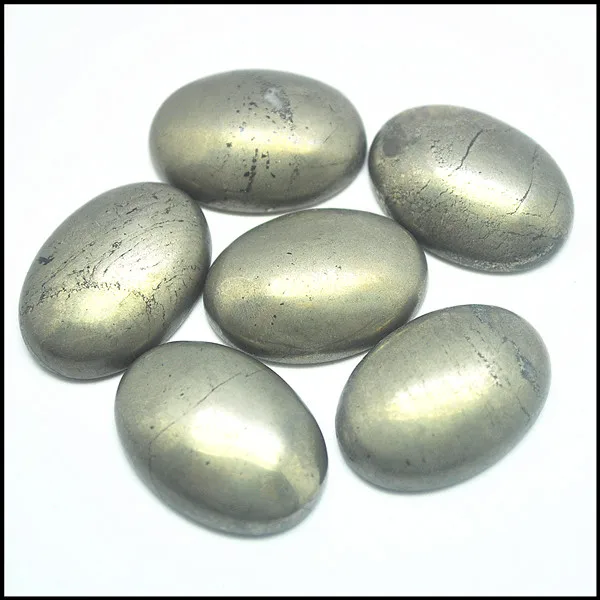 

10pcs Nature pyrite mine cabochons fools gold pyrite iron pyrite stone cabs size 182x5mm oval shape picaso stone yellow skin tur