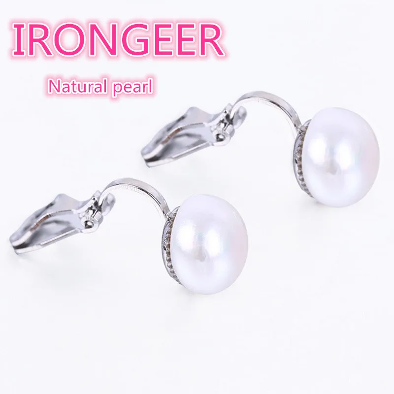 

Top quality Luxury 100% 9-10mm natural pearl No holes Clip Earrings Fashion pearl Earrings For women Super Promotions