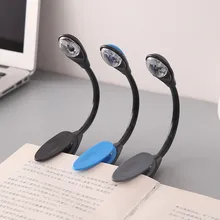 Led clipe booklight mini clip-on flexível brilhante led lâmpada luz livro lâmpada de leitura para o quarto de viagem leitor de livros