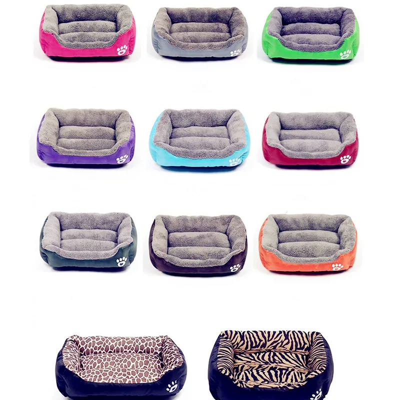 cheap S 3XL 13 Colors Paw Pet Sofa Dog Beds Waterproof Bottom Soft Fleece Warm Cat Bed House Petshop cama perro