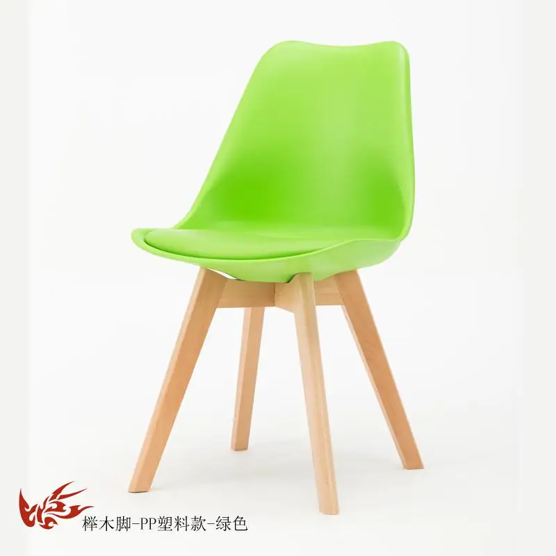 Простой обеденной стул моды скандинавские ткани твердой древесины обеденный стул кофе отель встречи обсудить домашний табурет - Цвет: Style 9