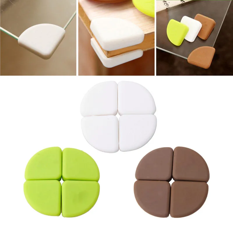 New 4Pcs Baby Silicon Arc Corner Protector Kids Table Corner Cover Safety Guards