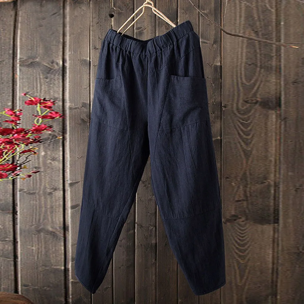 Men's Summer New Style Simple And Fashionable Pure Cotton And Linen Trousers