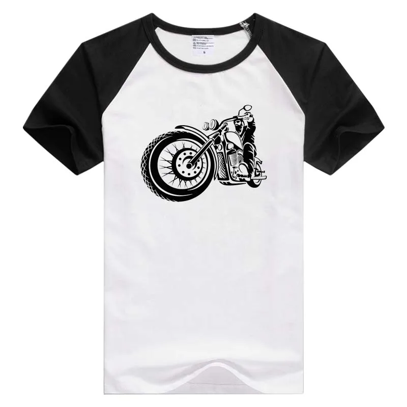 Для Chopper классический мотоцикл Outlaw Biker картина с коротким рукавом мужская
