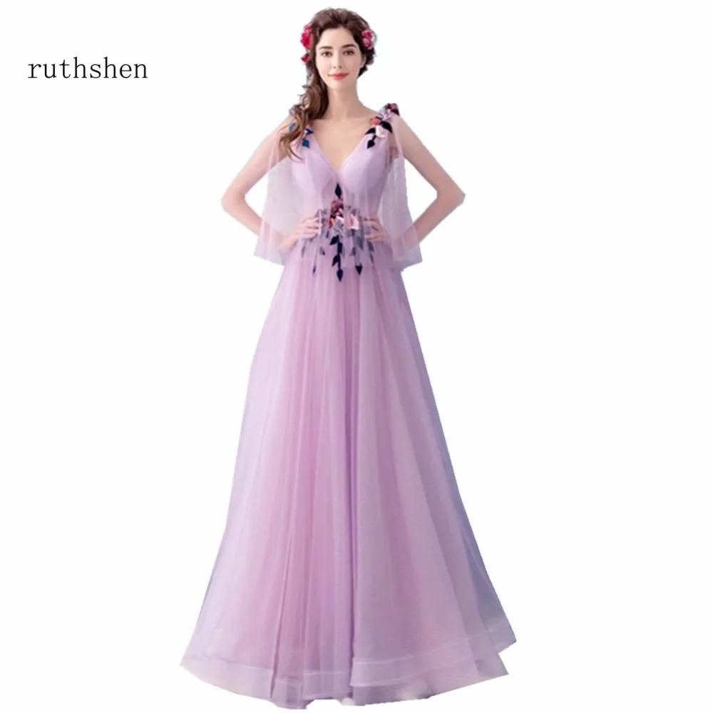 

ruthshen Light Purple Sweet 16 Dresses V-Neck Appliques Quinceanera Prom Gowns Cheap Debutante Masquerade Party Dress 2018