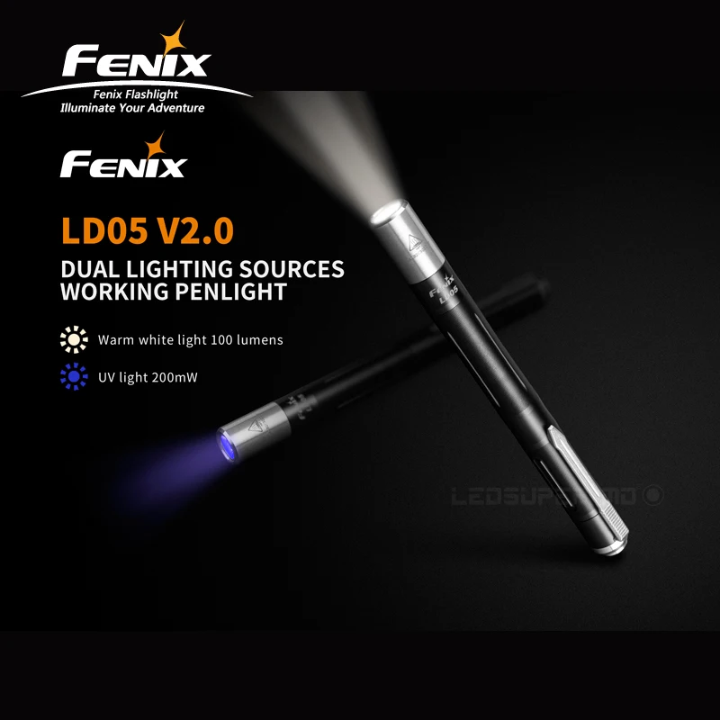 Рабочий Penlight Fenix LD05 V2.0 супер компактный фонарик двойные источники освещения для медицинских работников