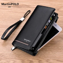 MartinPOLO Men Genuine Leather Wallets Long Card Holder Male Purse Zipper Large Capacity Luxury Clutch Business Wallet MP3001 MartinPOLO Men Genuine Leather Wallets Long Card Holder Male Purse Zipper Large Capacity Luxury Clutch Business Wallet MP3001