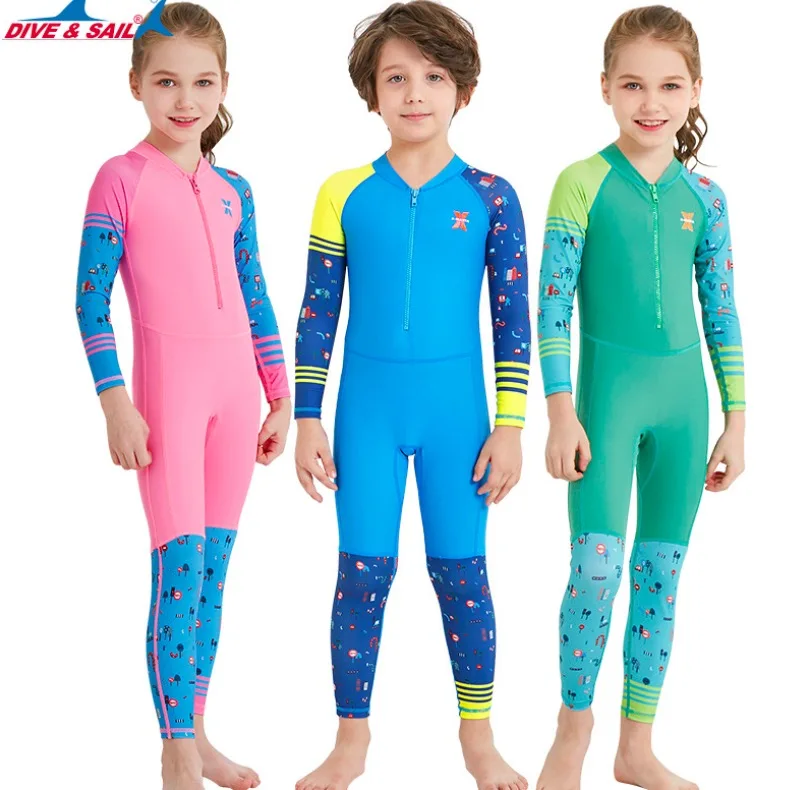 Kids Children Girl Full Body Quick-dry Diving Suit Swim Jump Scuba Surf Wetsuits 